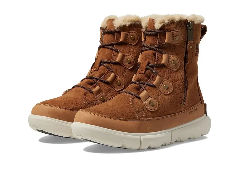 SOREL WOMENS EXPLORER NEXTÂ„¢ JOAN DUAL ZIP WATERPROOF VELVET TAN/FAWN 7.5 B -